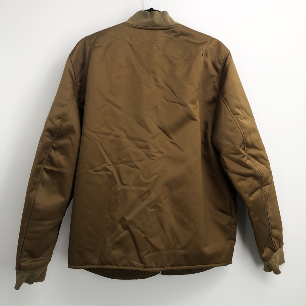 Acne Studios Men Mylon Matt Satin Bomber Jacket MA-1 Zip Up Brown Tan Size 48 - Picture 7 of 11